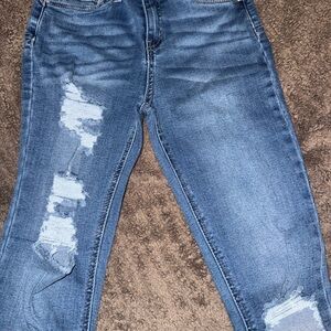 Refuge Blue Distressed Skinny Jeans